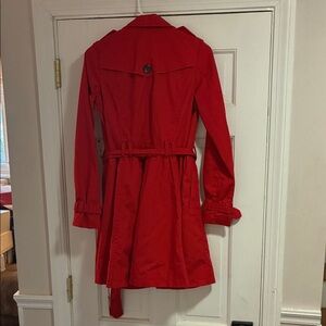 Divided Vibrant Red Trench Coat